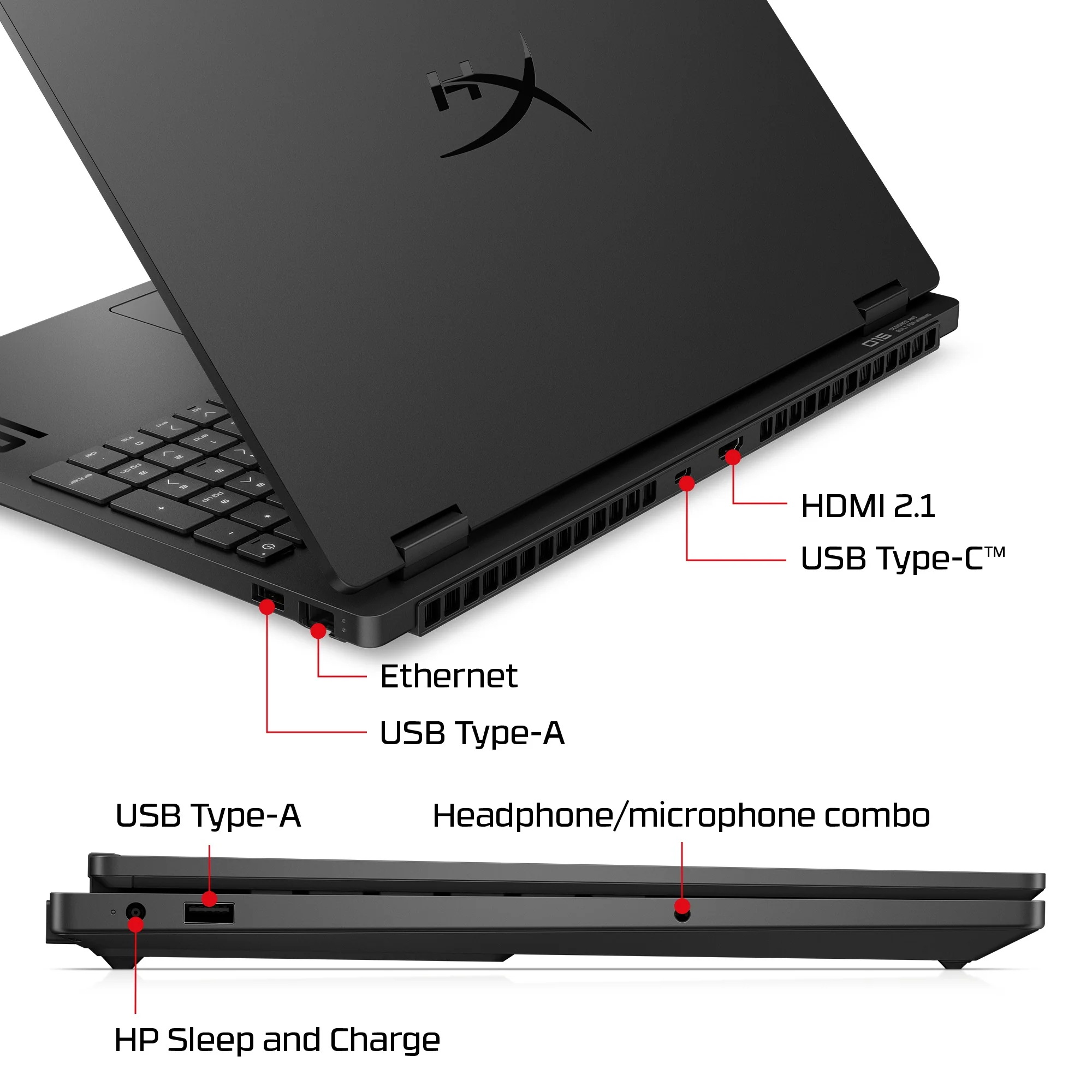 HyperX OMEN 15 inch Gaming Laptop PC 15-ga0002na, Windows 11 Home, 15.3", Intel® Core™ i7, 16GB RAM, 1TB SSD, NVIDIA® GeForce RTX™ 5060, 2.5K, Shadow black - Image 9