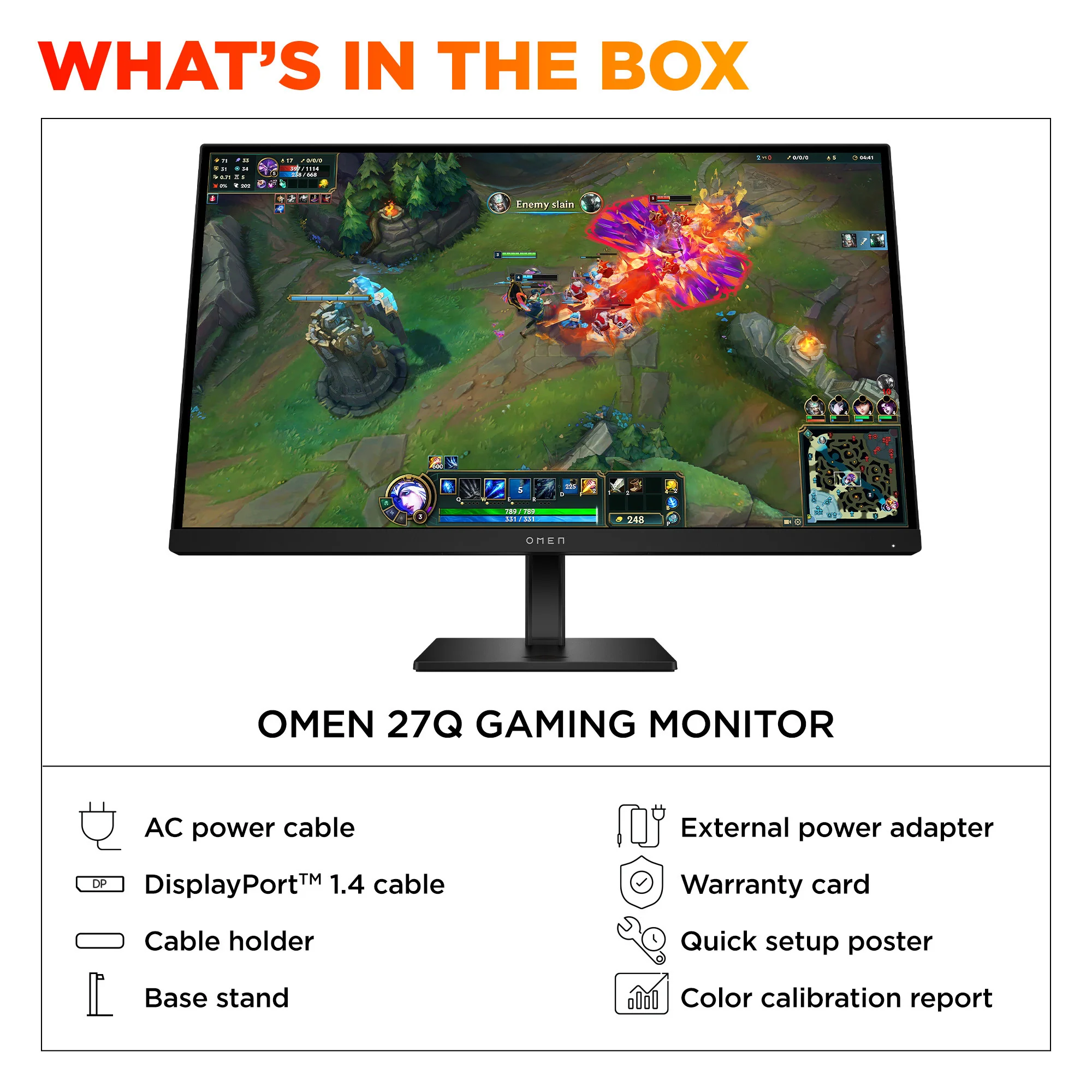 OMEN 27 inch QHD 180Hz Gaming Monitor - OMEN 27q G2, 180 Hz, 95% Display P3, IPS; LCD, No integrated camera, HP Eye Ease (Eyesafe® certified) - Image 11