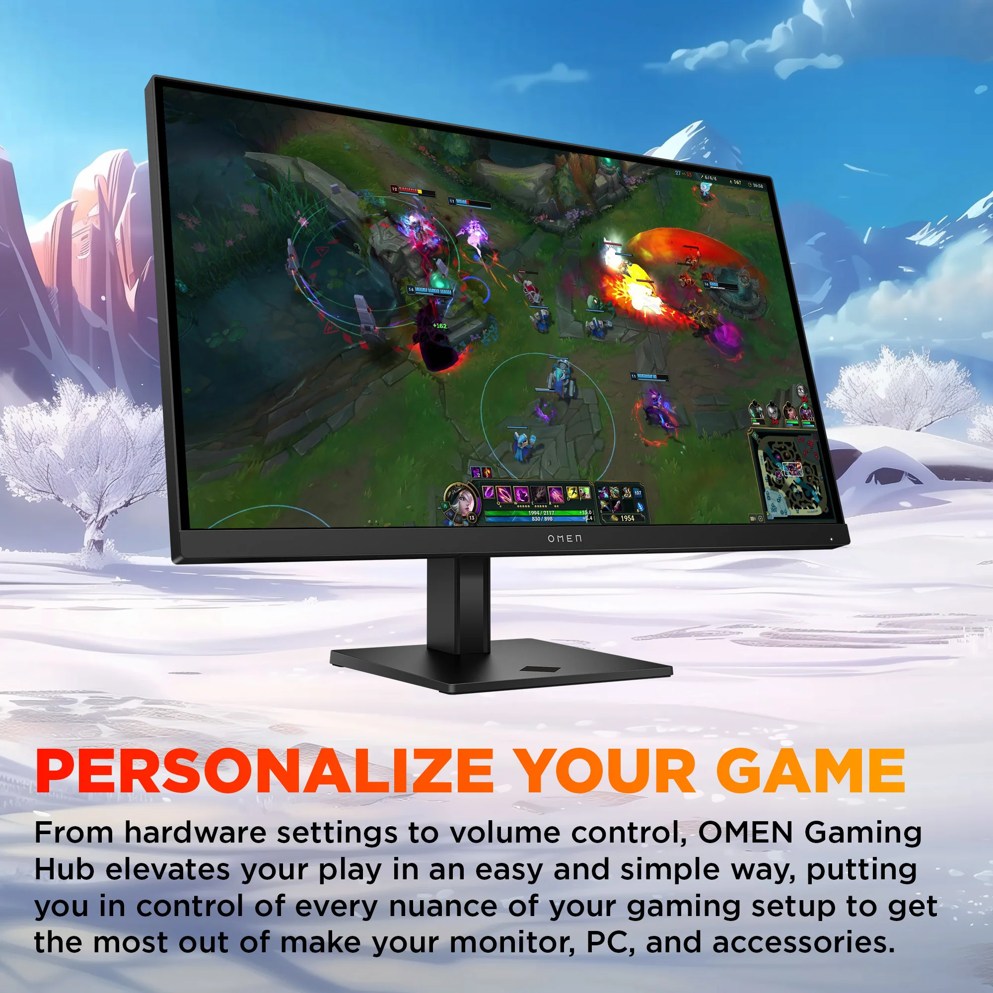 OMEN 27 inch QHD 180Hz Gaming Monitor - OMEN 27q G2, 180 Hz, 95% Display P3, IPS; LCD, No integrated camera, HP Eye Ease (Eyesafe® certified) - Image 7