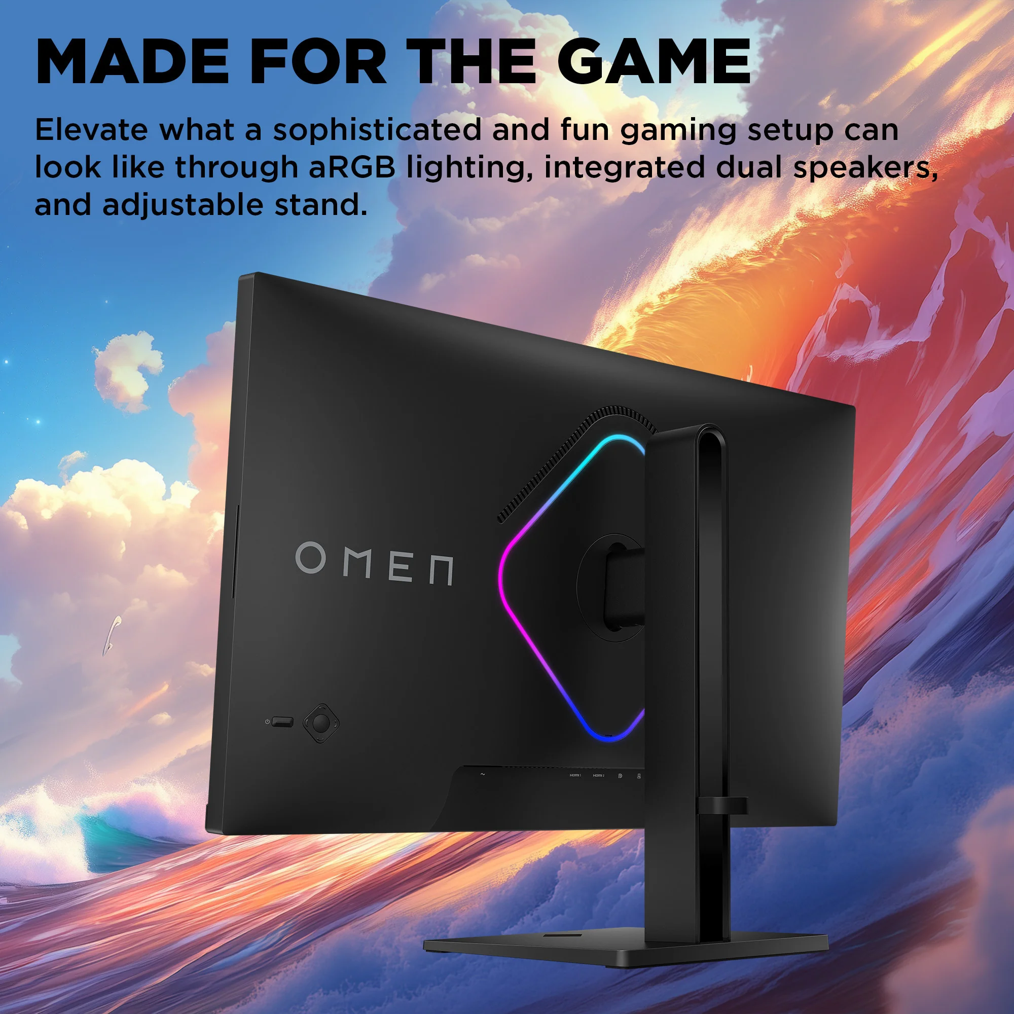 OMEN 27 inch QHD 280Hz Gaming Monitor - OMEN 27qs G2, 280 Hz, 95% Display P3, IPS Black; LCD, No integrated camera, HP Eye Ease (Eyesafe® certified) - Image 6