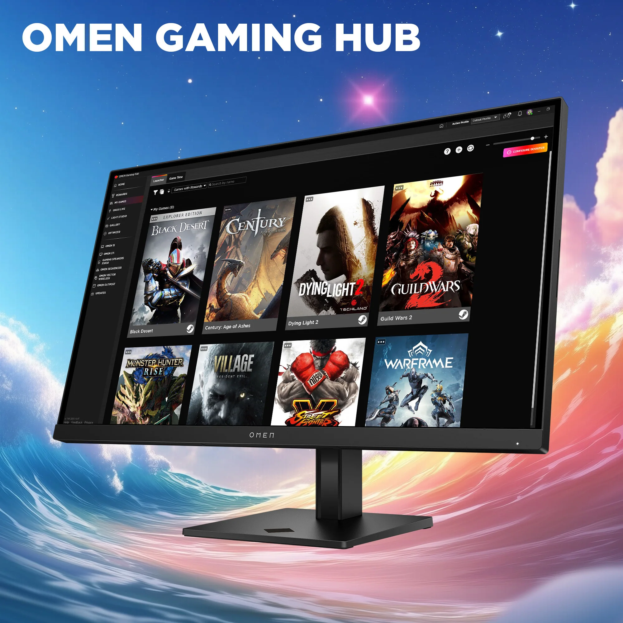 OMEN 27 inch QHD 280Hz Gaming Monitor - OMEN 27qs G2, 280 Hz, 95% Display P3, IPS Black; LCD, No integrated camera, HP Eye Ease (Eyesafe® certified) - Image 8