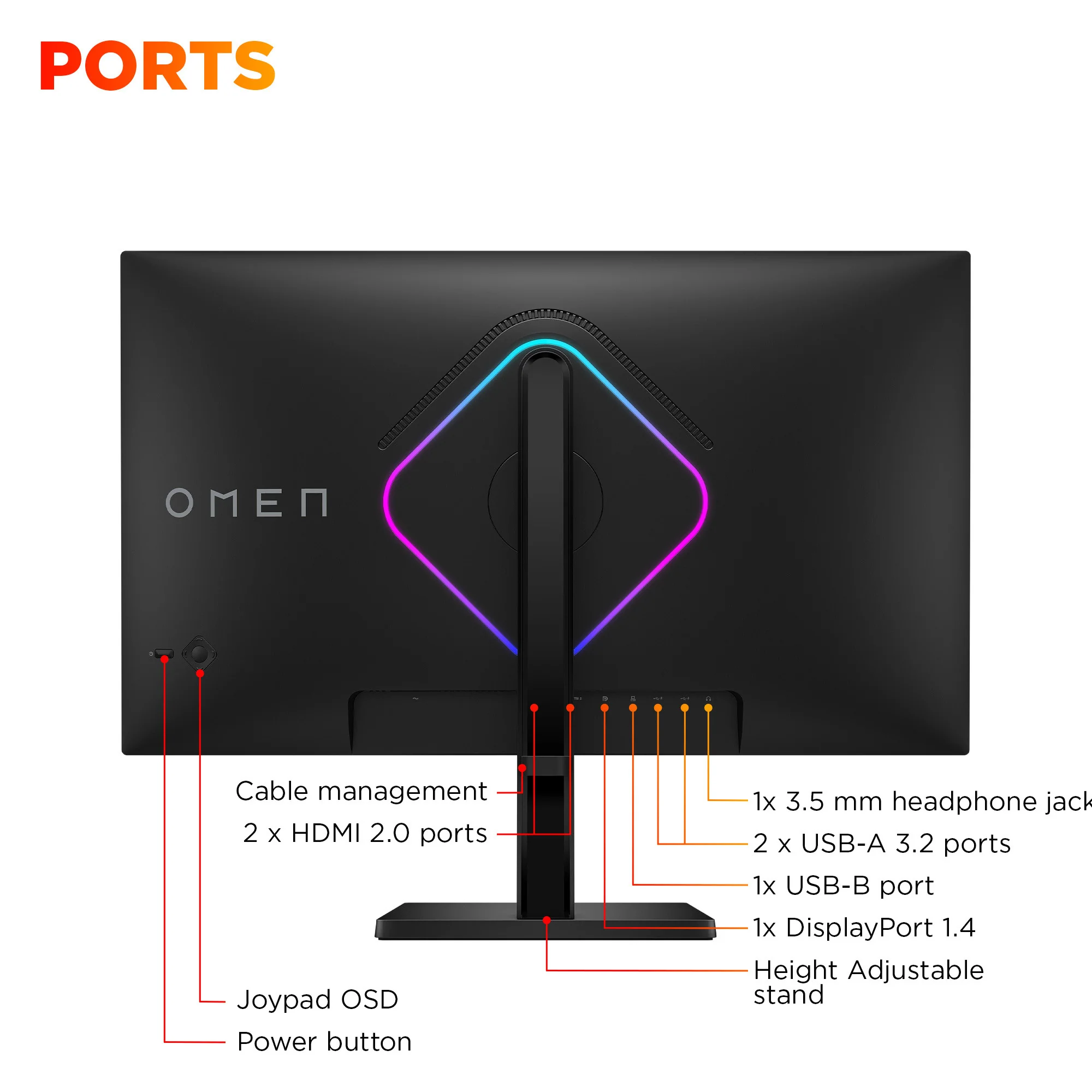 OMEN 27 inch QHD 280Hz Gaming Monitor - OMEN 27qs G2, 280 Hz, 95% Display P3, IPS Black; LCD, No integrated camera, HP Eye Ease (Eyesafe® certified) - Image 9