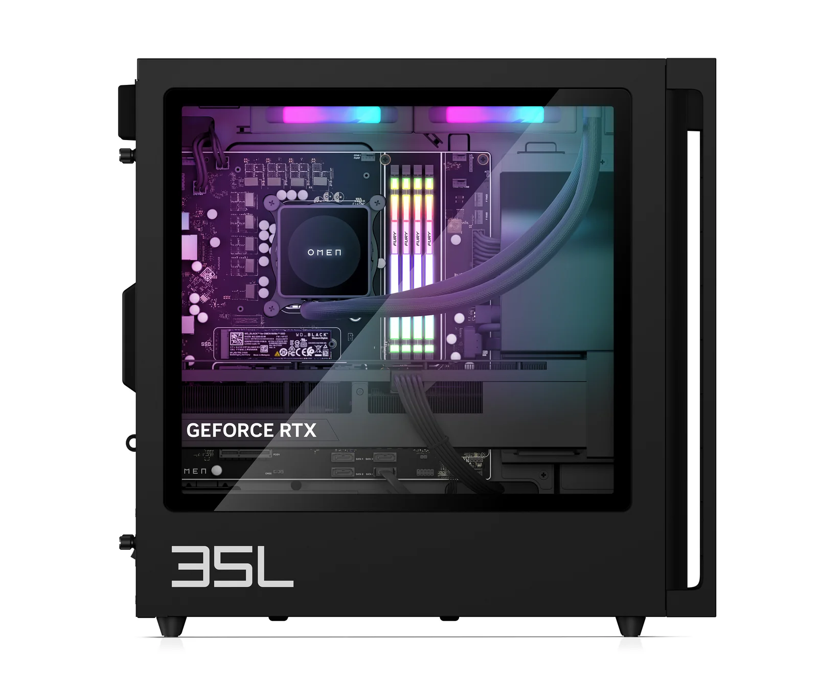 OMEN 35L Gaming Desktop GT16-0035na PC, Windows 11 Home, Intel® Core™ Ultra 7, 32GB RAM, 1TB SSD, 1TB HDD, NVIDIA® GeForce RTX™ 5070 Ti, Black - Image 4