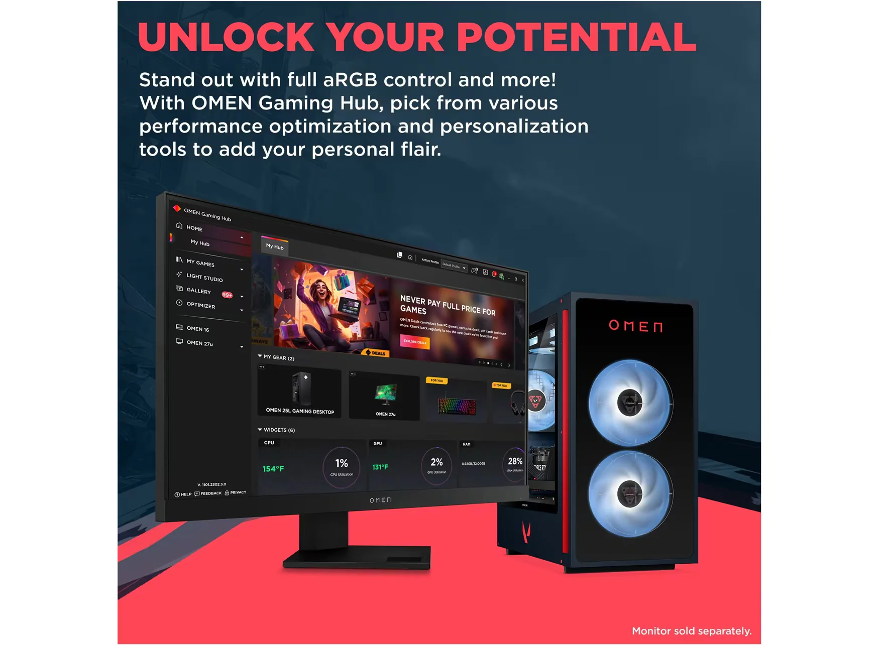 OMEN 35L Gaming Desktop GT16-0120na PC, Windows 11 Home, Intel® Core⢠i7, 32GB RAM, 1TB SSD, NVIDIA® GeForce RTX⢠5060, Navy - Image 4