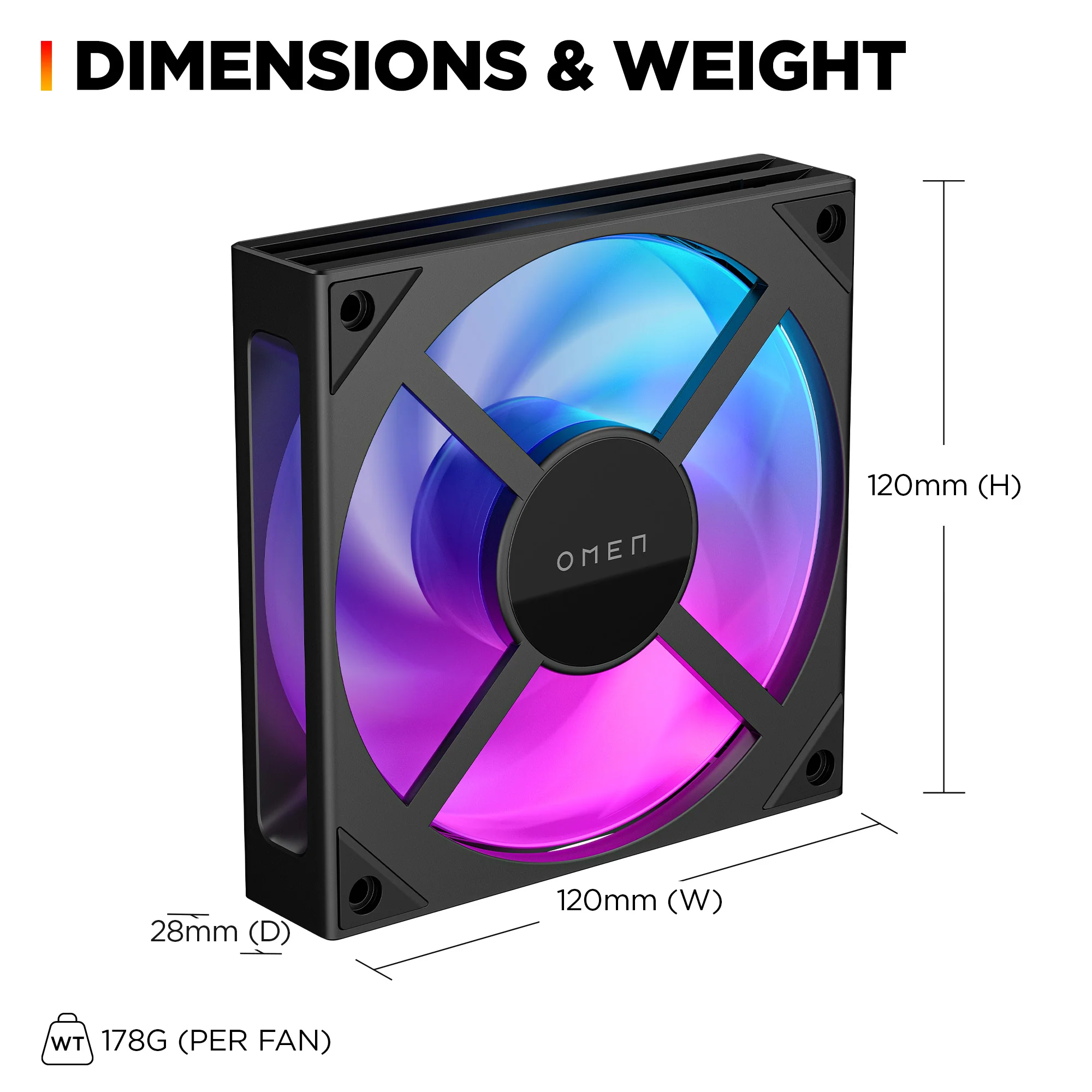 OMEN Modular 120mm Fan - Triple Pack - Image 4