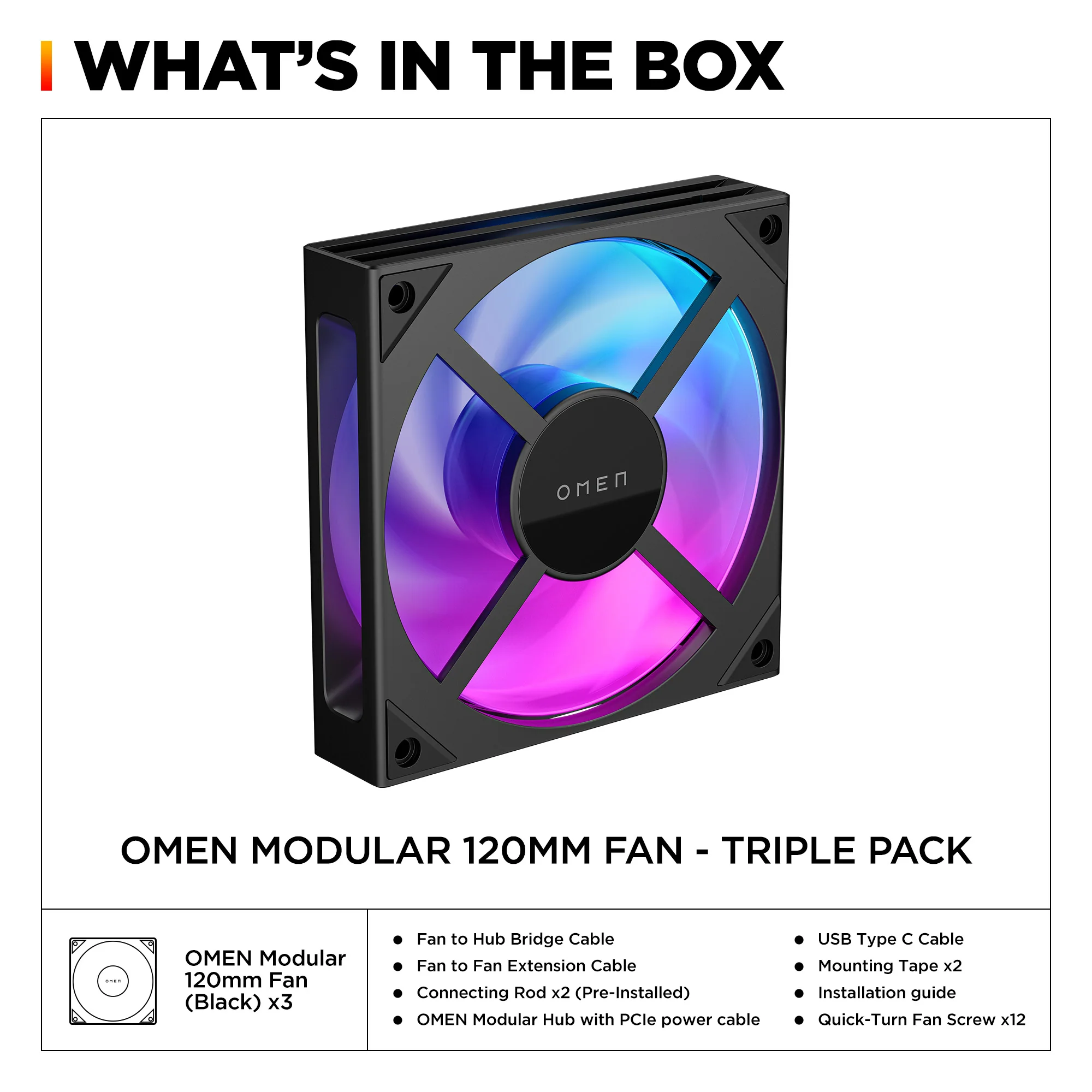OMEN Modular 120mm Fan - Triple Pack - Image 5