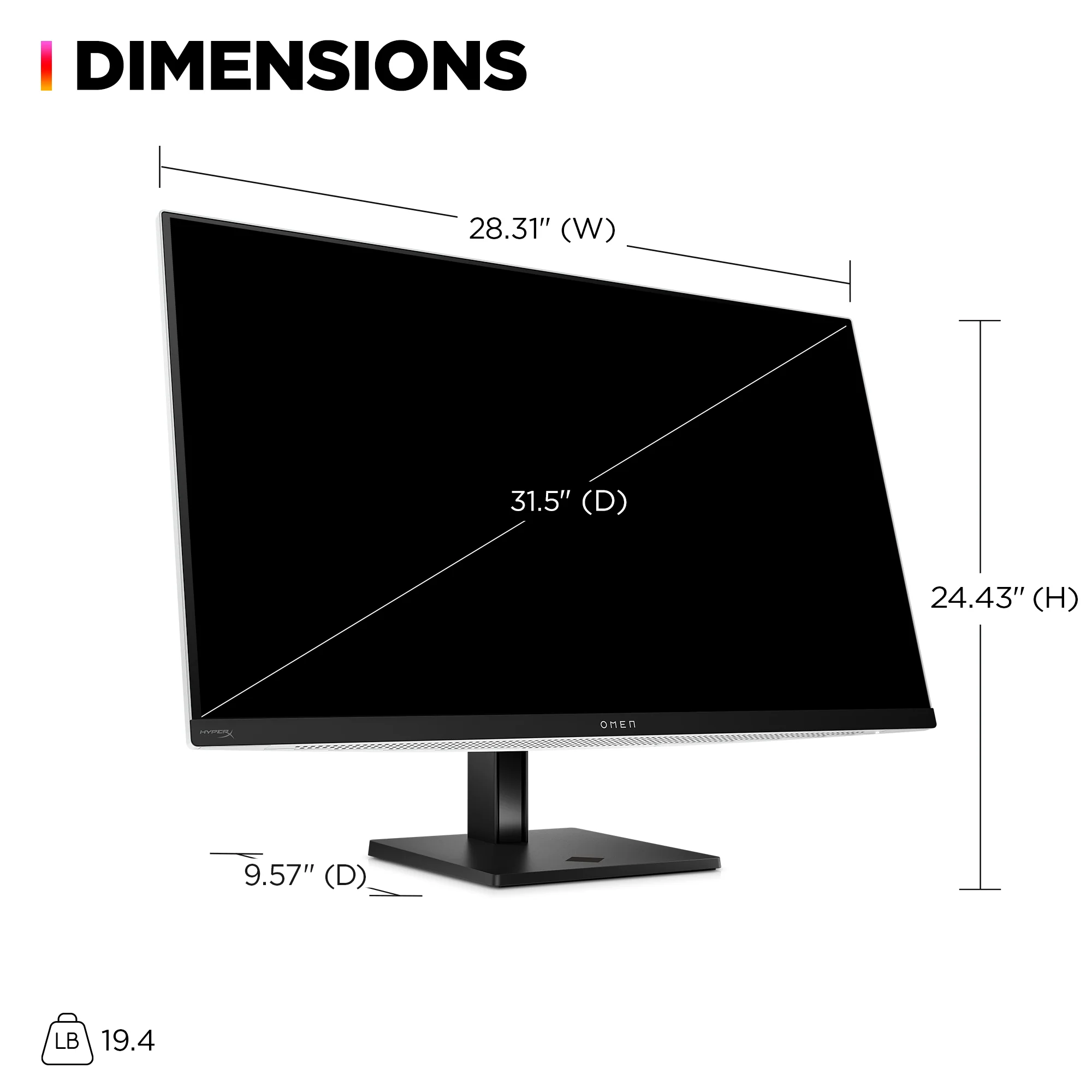 OMEN Transcend 31.5 inch UHD 240Hz OLED Gaming Monitor  - OMEN Transcend 32, 240 Hz, 100% sRGB; 100% BT.709; 80% BT.2020; 99% Display P3; 97.5% Adobe RGB, QD-OLED, No integrated camera, HP Eye Ease (Eyesafe® certified) - Image 10