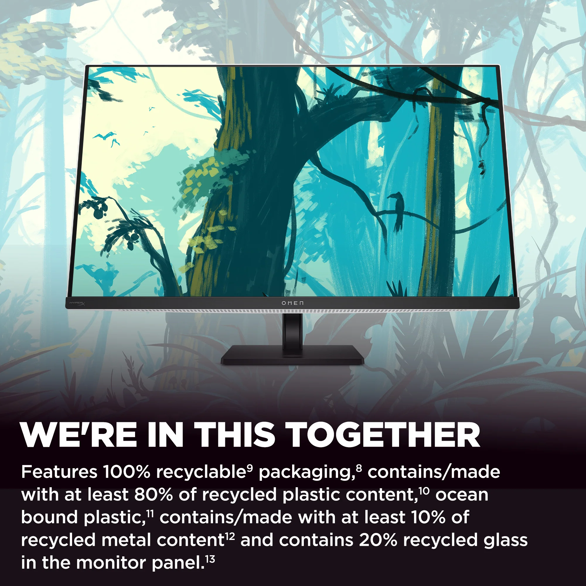 OMEN Transcend 31.5 inch UHD 240Hz OLED Gaming Monitor  - OMEN Transcend 32, 240 Hz, 100% sRGB; 100% BT.709; 80% BT.2020; 99% Display P3; 97.5% Adobe RGB, QD-OLED, No integrated camera, HP Eye Ease (Eyesafe® certified) - Image 7